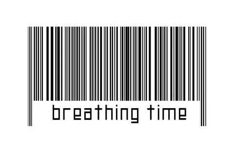 Digitalization concept. Barcode of black horizontal lines with inscription br 스톡 일러스트