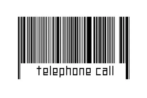 Digitalization concept. Barcode of black horizontal lines with inscription te Illustrazione stock