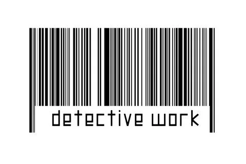 Digitalization concept. Barcode of black horizontal lines with inscription de Illustrazione stock