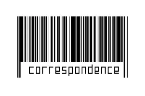 Digitalization concept. Barcode of black horizontal lines with inscription co Illustrazione stock
