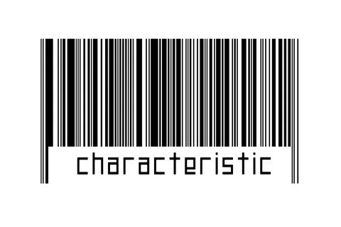 Digitalization concept. Barcode of black horizontal lines with inscription ch Illustrazione stock