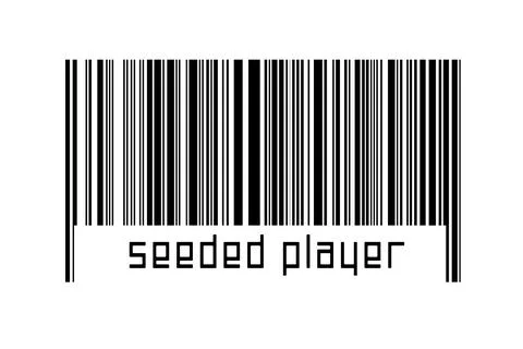 Digitalization concept. Barcode of black horizontal lines with inscription se イラスト素材