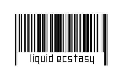 Digitalization concept. Barcode of black horizontal lines with inscription li Stock Illustration