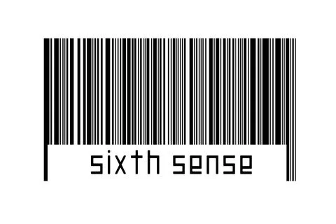 Digitalization concept. Barcode of black horizontal lines with inscription si Stock Illustration