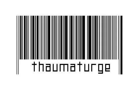 Digitalization concept. Barcode of black horizontal lines with inscription th Stock Illustration