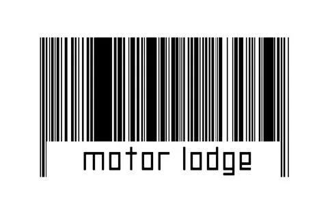 Digitalization concept. Barcode of black horizontal lines with inscription mo Stock Illustration