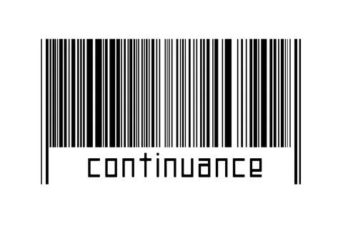 Digitalization concept. Barcode of black horizontal lines with inscription co Illustrazione stock