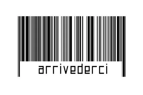 Digitalization concept. Barcode of black horizontal lines with inscription ar イラスト素材