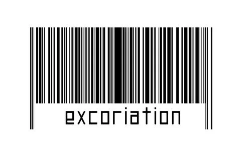 Digitalization concept. Barcode of black horizontal lines with inscription ex Stock Illustration