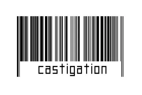 Digitalization concept. Barcode of black horizontal lines with inscription ca Stockillustratie