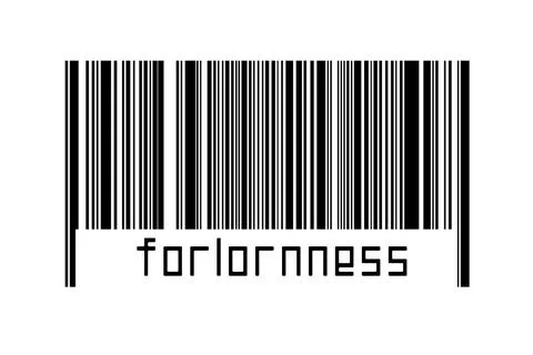 Digitalization concept. Barcode of black horizontal lines with inscription fo Stockillustratie