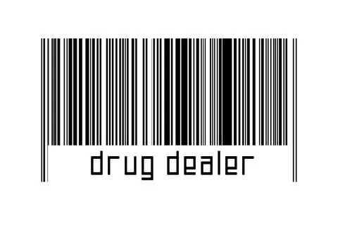 Digitalization concept. Barcode of black horizontal lines with inscription dr イラスト素材