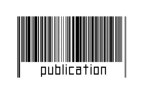 Digitalization concept. Barcode of black horizontal lines with inscription pu Stock Illustration