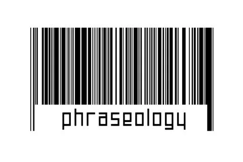 Digitalization concept. Barcode of black horizontal lines with inscription ph Illustrazione stock
