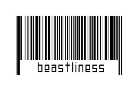 Digitalization concept. Barcode of black horizontal lines with inscription be Illustrazione stock