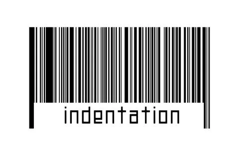 Digitalization concept. Barcode of black horizontal lines with inscription in Stock Illustration