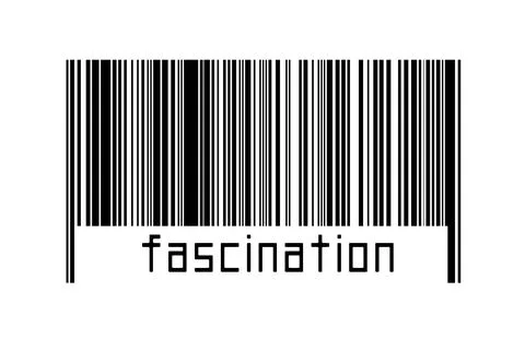Digitalization concept. Barcode of black horizontal lines with inscription fa Illustrazione stock