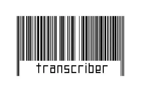 Digitalization concept. Barcode of black horizontal lines with inscription tr Stock Illustration