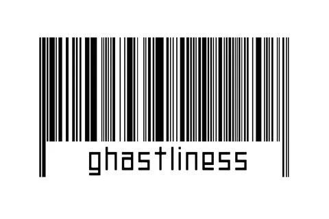 Digitalization concept. Barcode of black horizontal lines with inscription gh イラスト素材