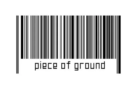 Digitalization concept. Barcode of black horizontal lines with inscription pi Illustrazione stock