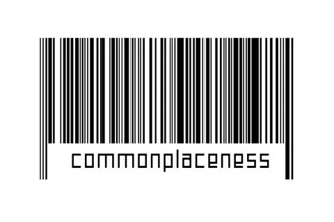 Digitalization concept. Barcode of black horizontal lines with inscription co Illustrazione stock