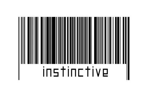 Digitalization concept. Barcode of black horizontal lines with inscription in Stock Illustration