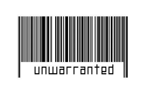 Digitalization concept. Barcode of black horizontal lines with inscription un 스톡 일러스트