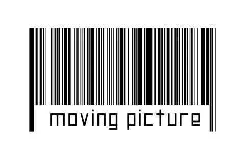 Digitalization concept. Barcode of black horizontal lines with inscription mo Stock Illustration