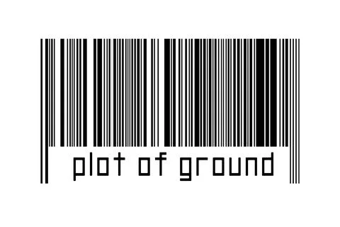 Digitalization concept. Barcode of black horizontal lines with inscription pl イラスト素材