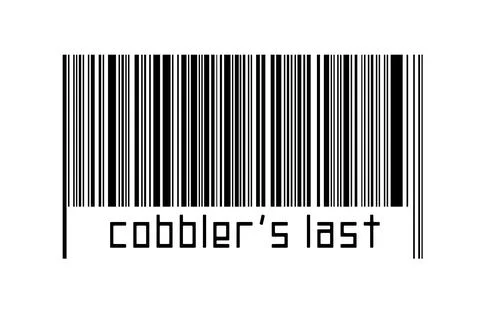 Digitalization concept. Barcode of black horizontal lines with inscription co Stock Illustration