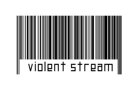 Digitalization concept. Barcode of black horizontal lines with inscription vi イラスト素材