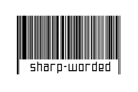 Digitalization concept. Barcode of black horizontal lines with inscription sh Stock Illustration
