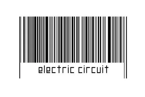 Digitalization concept. Barcode of black horizontal lines with inscription el Stock Illustration