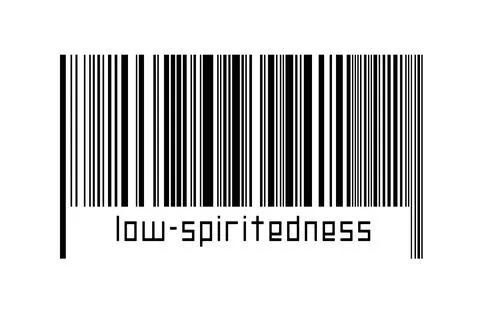 Digitalization concept. Barcode of black horizontal lines with inscription lo Stock Illustration