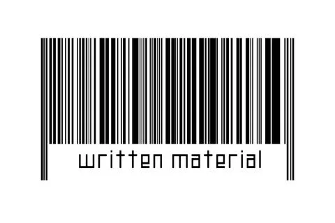 Digitalization concept. Barcode of black horizontal lines with inscription wr Stock Illustration