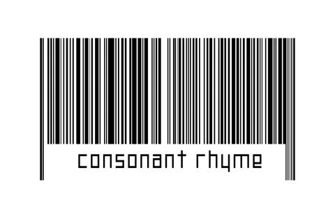 Digitalization concept. Barcode of black horizontal lines with inscription co Illustrazione stock
