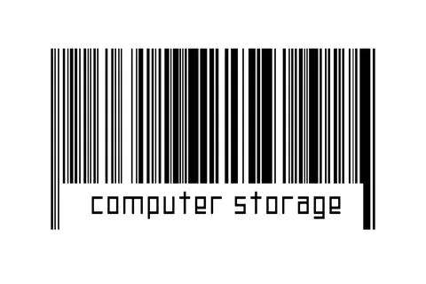 Digitalization concept. Barcode of black horizontal lines with inscription co Illustrazione stock