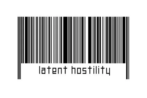 Digitalization concept. Barcode of black horizontal lines with inscription la Illustrazione stock