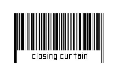 Digitalization concept. Barcode of black horizontal lines with inscription cl イラスト素材