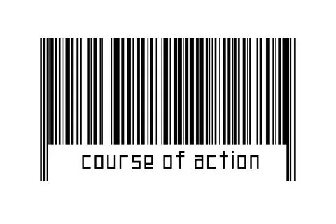 Digitalization concept. Barcode of black horizontal lines with inscription co Illustrazione stock