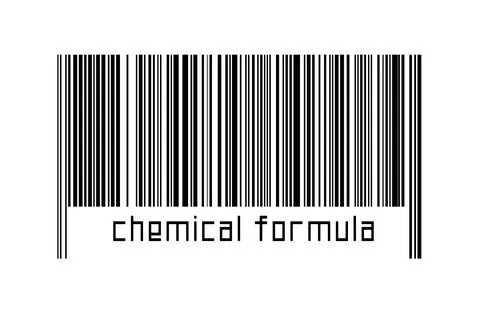 Digitalization concept. Barcode of black horizontal lines with inscription ch Illustrazione stock