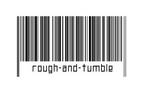 Digitalization concept. Barcode of black horizontal lines with inscription ro Stock-Illustration