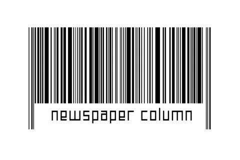 Digitalization concept. Barcode of black horizontal lines with inscription ne Illustrazione stock