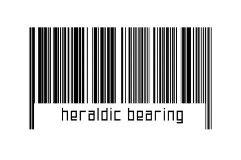 Digitalization concept. Barcode of black horizontal lines with inscription he Illustrazione stock