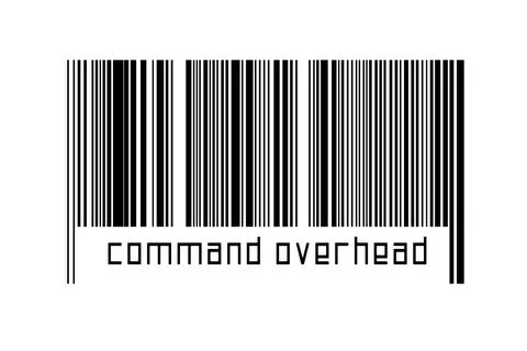 Digitalization concept. Barcode of black horizontal lines with inscription co Illustrazione stock