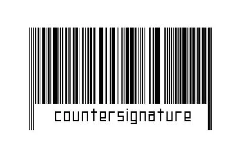 Digitalization concept. Barcode of black horizontal lines with inscription co Stock Illustration