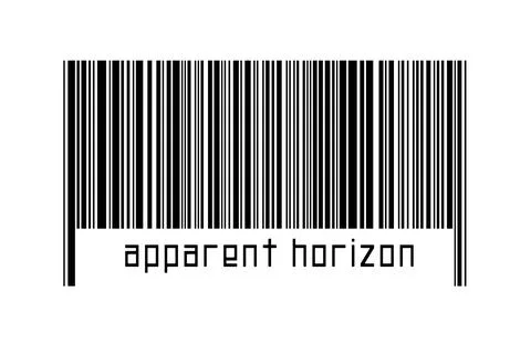 Digitalization concept. Barcode of black horizontal lines with inscription ap Illustrazione stock