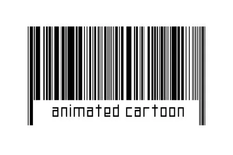 Digitalization concept. Barcode of black horizontal lines with inscription an Illustrazione stock