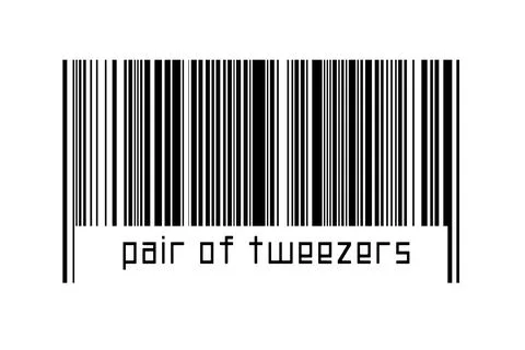 Digitalization concept. Barcode of black horizontal lines with inscription pa Stock Illustration