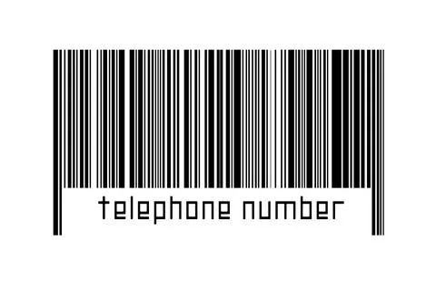 Digitalization concept. Barcode of black horizontal lines with inscription te Stock Illustration